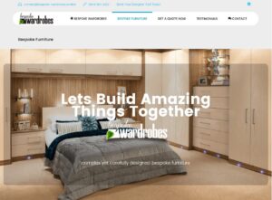 Bespoke Wardrobes London website hero with a fitted bedroom wardrobe