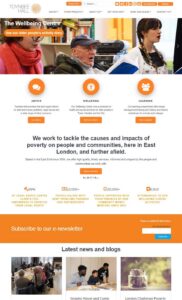 Toynbee Hall charity website mobile design
